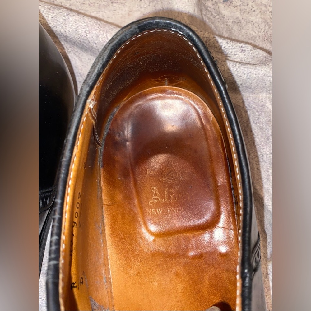 Alden 993 Black Shell Cordovan Saddle Brogues Derby Oxford Dress Shoes 10.5 Vntg - Picture 8 of 11